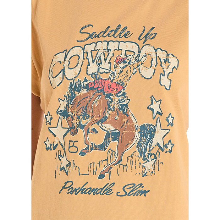Panhandle Women's Mustard Saddle Up Tee Shirt