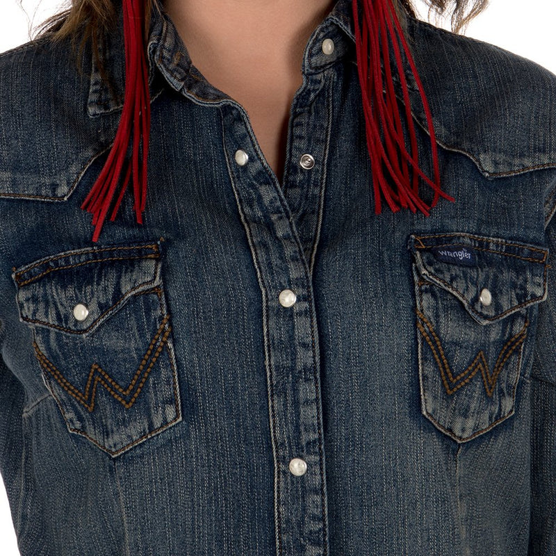 Wrangler Women's Vintage Denim Snap Shirt