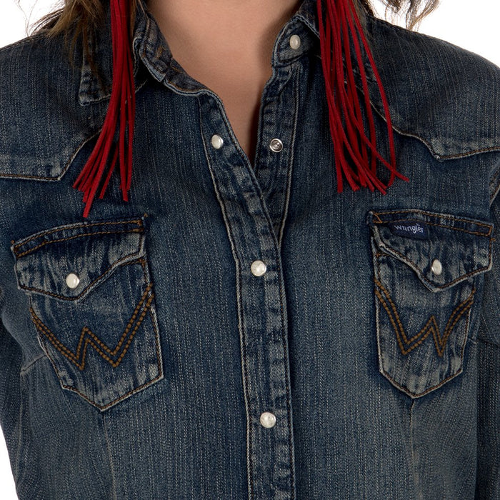 Wrangler Women's Vintage Denim Snap Shirt