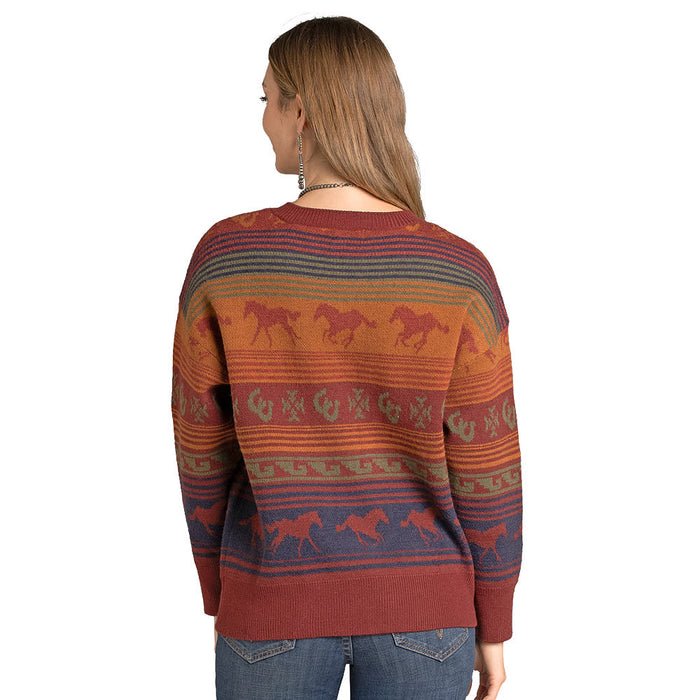 Panhandle Women's Oversized Horse Serape Sweater