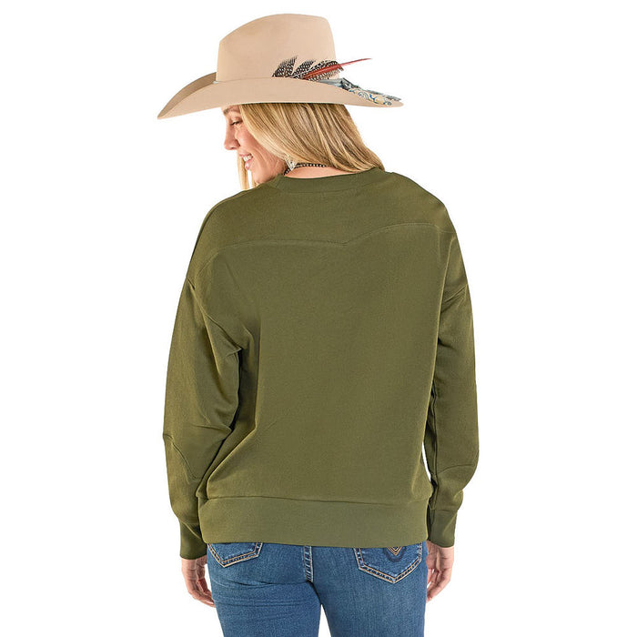 Panhandle Women's Hunter Green Boot Stitch Sweater