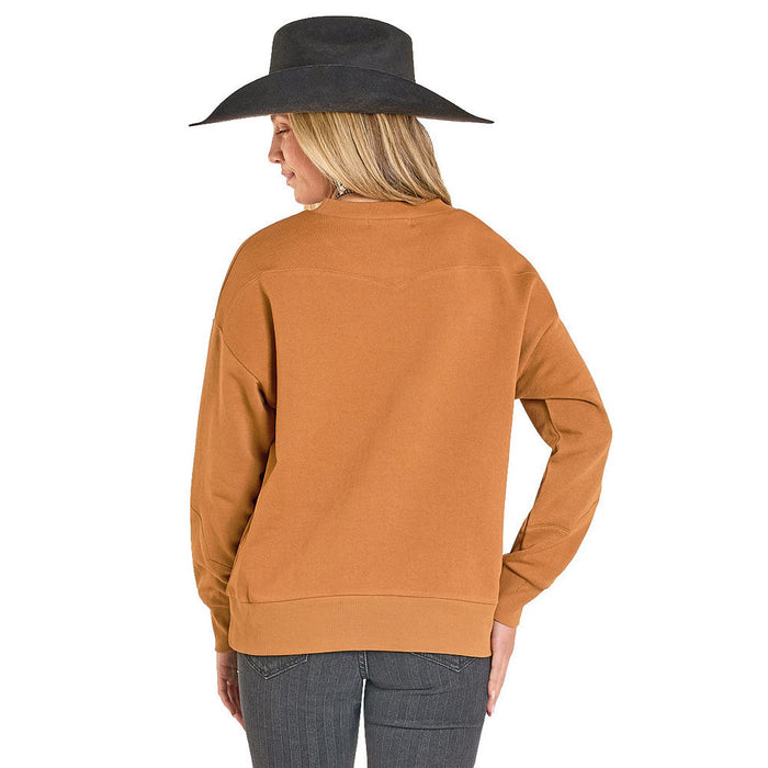 Panhandle Women's Embossed Brass Boot Stitch Sweater