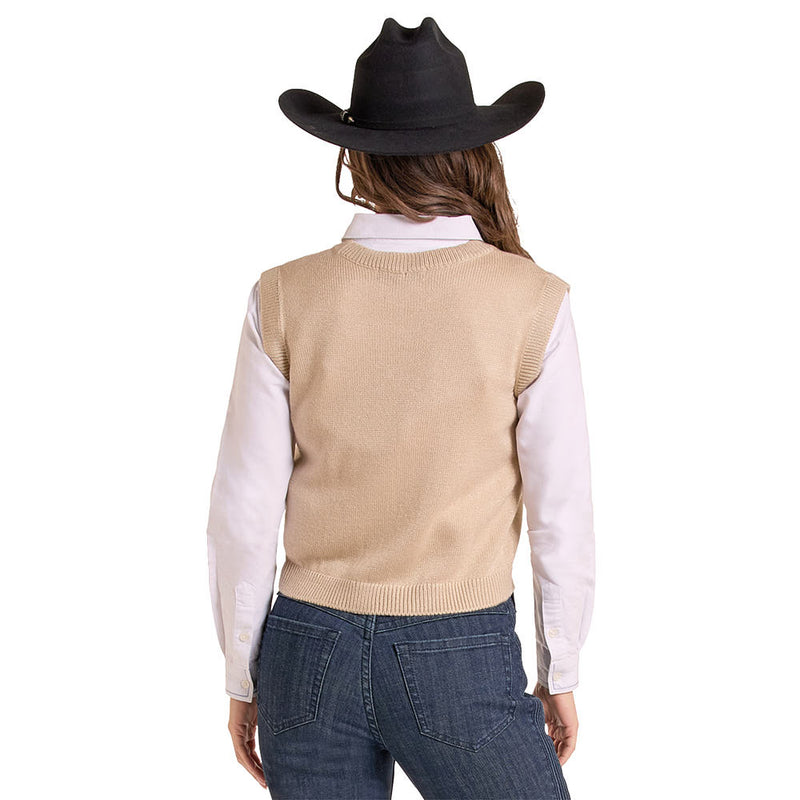 Panhandle Women's Natural Horseshoe Sweater Vest