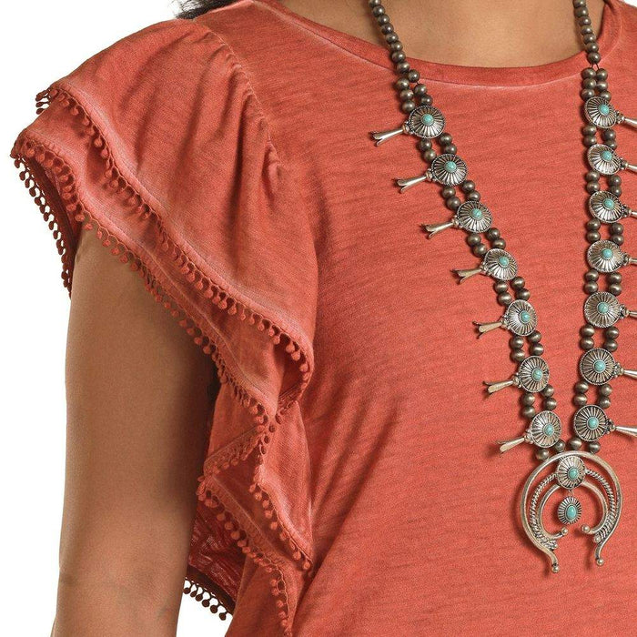 Panhandle Women's Orange Flutter Sleeve Tee