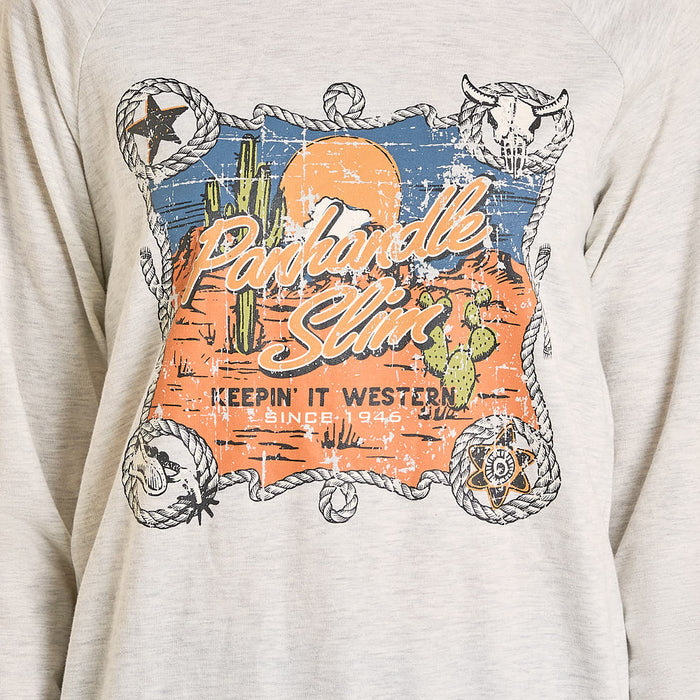 Panhandle Women's Keep It Western Natural Sweatshirt