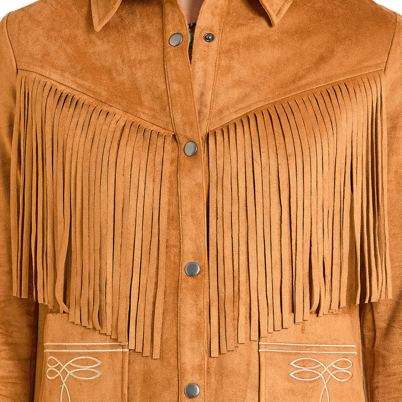 Panhandle Women's Camel Microsuede Fringe Jacket