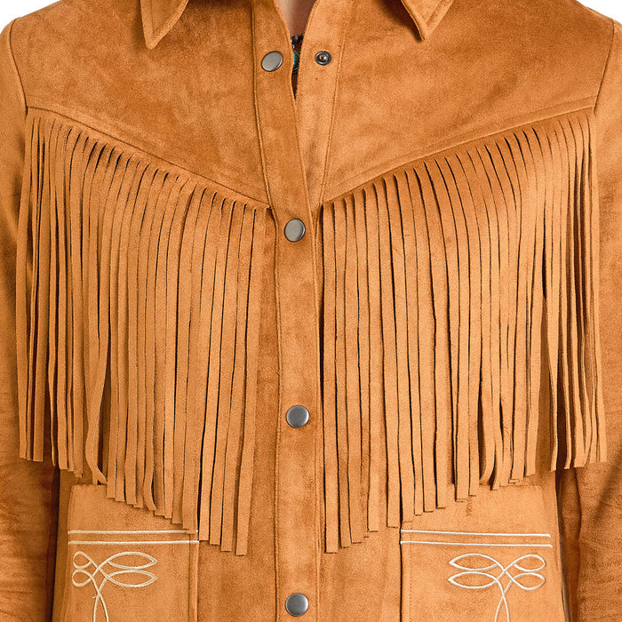 Panhandle Women's Camel Microsuede Fringe Jacket