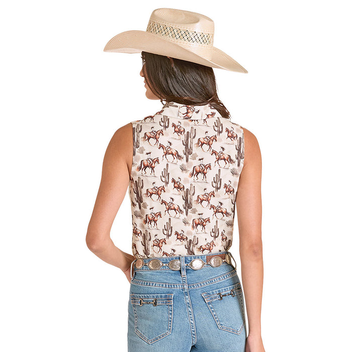Panhandle Women's Natural Cactus Cowgirl Blouse