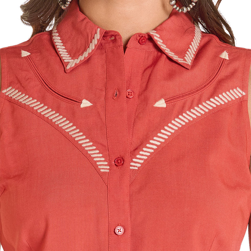 Panhandle Women's Scarlet Sleeveless Blouse