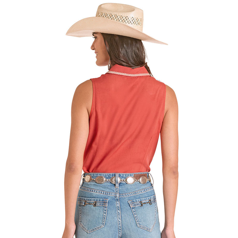 Panhandle Women's Scarlet Sleeveless Blouse
