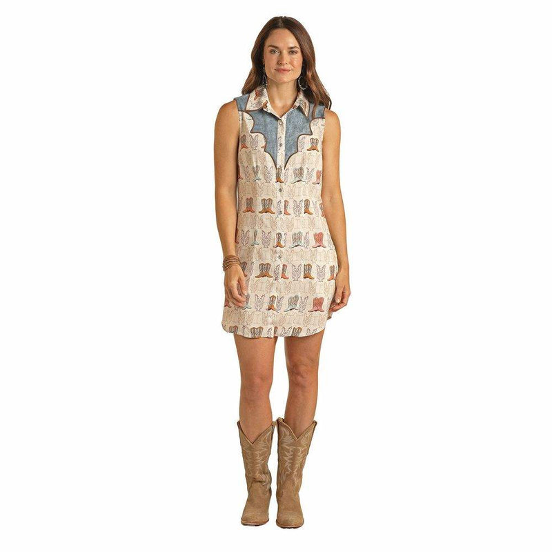 Panhandle Women's Sleeveless Snap Shirt Dress