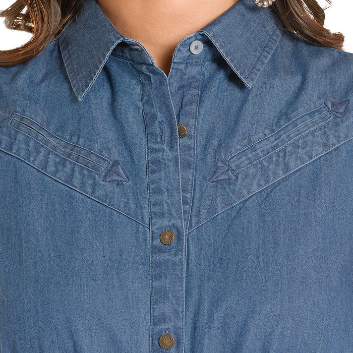 Panhandle Women's Ruffle Denim Dress