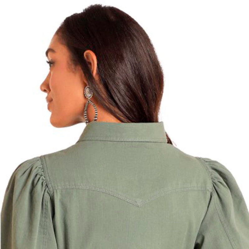 Panhandle Womens Olive Snap Dress