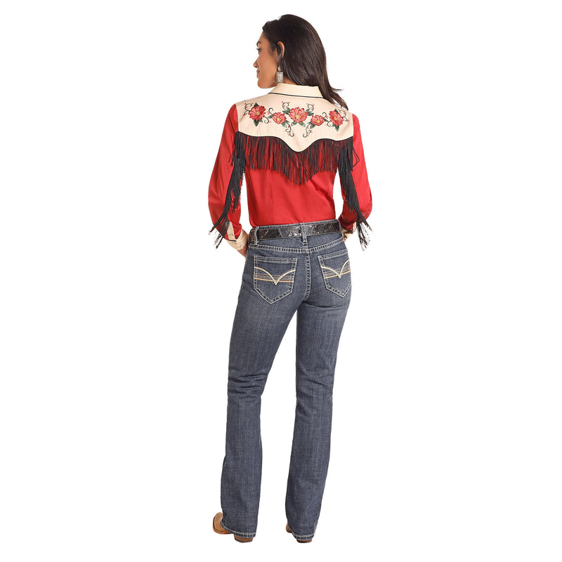Panhandle Women's Rust Retro Fringe Shirt