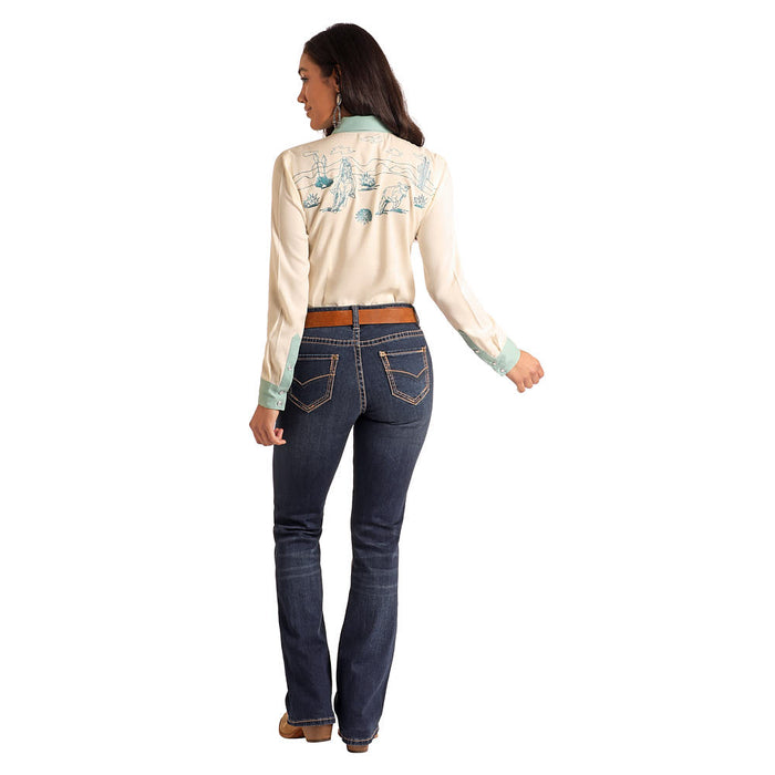 Panhandle Womens Retro Roping Cowgirl Shirt