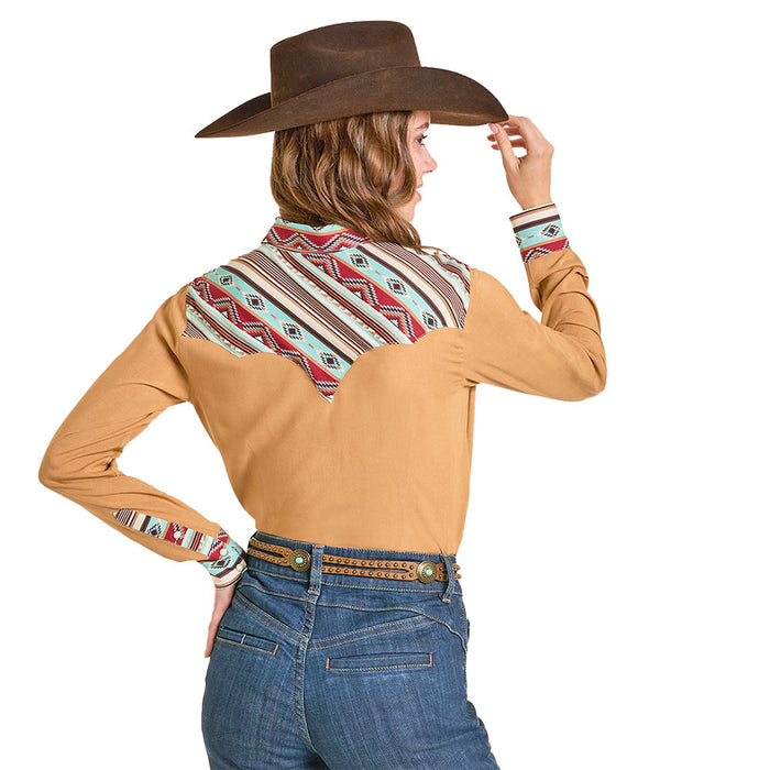 Rock & Roll Denim Women's Tan Jacquard Shirt
