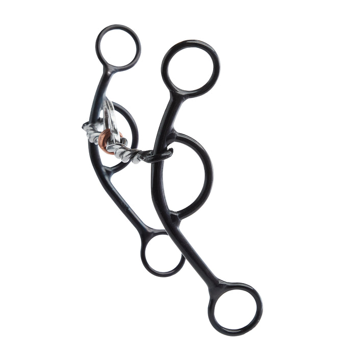 Dutton Bits Twisted Wire Copper Roller Port 7in Gag Bit