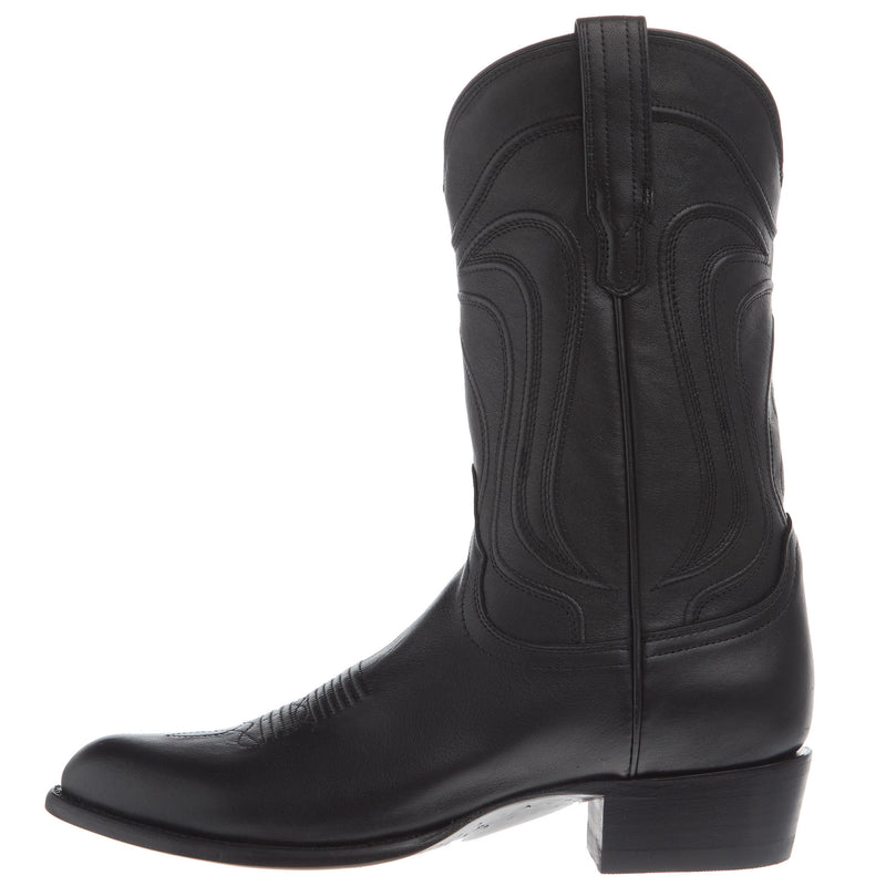 Tecovas Men`s Cartwright Midnight Calfskin Vamp 12In Black Top Boot