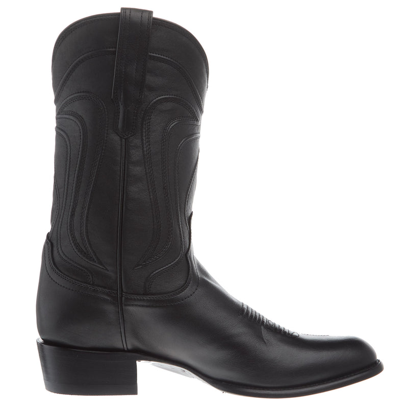 Tecovas Men`s Cartwright Midnight Calfskin Vamp 12In Black Top Boot