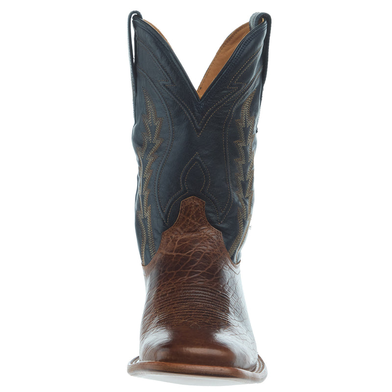 Tecovas Men`s Doc Tan Bison Vamp 12In Navy Top Boot
