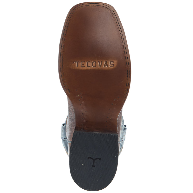 Tecovas Men`s Doc Tan Bison Vamp 12In Navy Top Boot