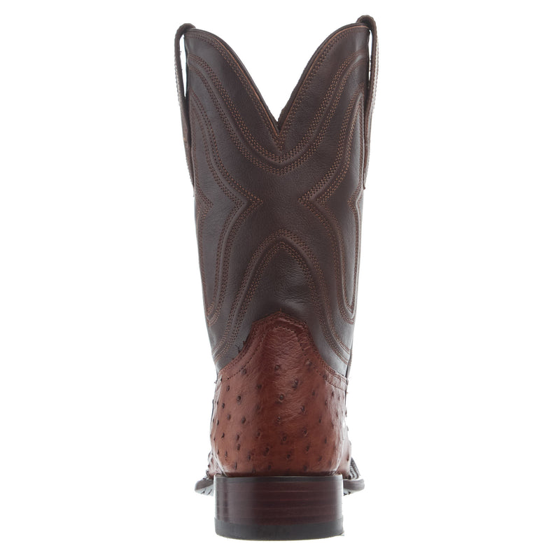 Tecovas Men`s Emmitt Pecan Full Quill Ostrich Vamp 12In Briar Top Boot