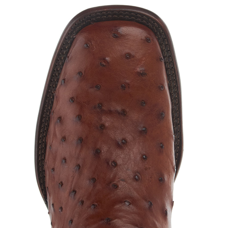 Tecovas Men`s Emmitt Pecan Full Quill Ostrich Vamp 12In Briar Top Boot