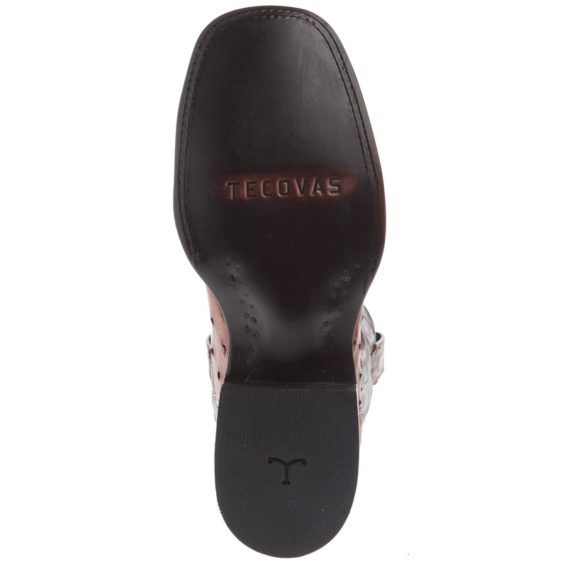 Tecovas Men`s Emmitt Pecan Full Quill Ostrich Vamp 12In Briar Top Boot