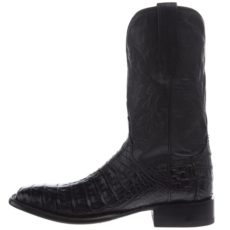 Tecovas Men`s William Midnight Caiman Vamp 12In Bovine Midnight Top Boot