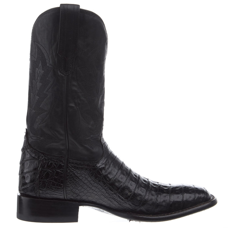 Tecovas Men`s William Midnight Caiman Vamp 12In Bovine Midnight Top Boot