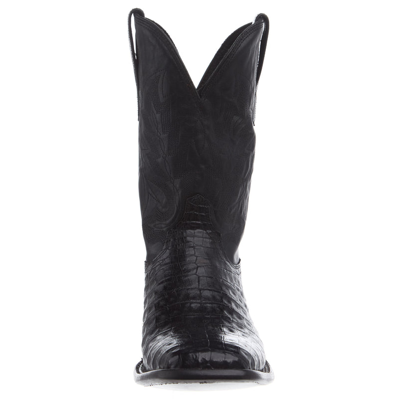 Tecovas Men`s William Midnight Caiman Vamp 12In Bovine Midnight Top Boot