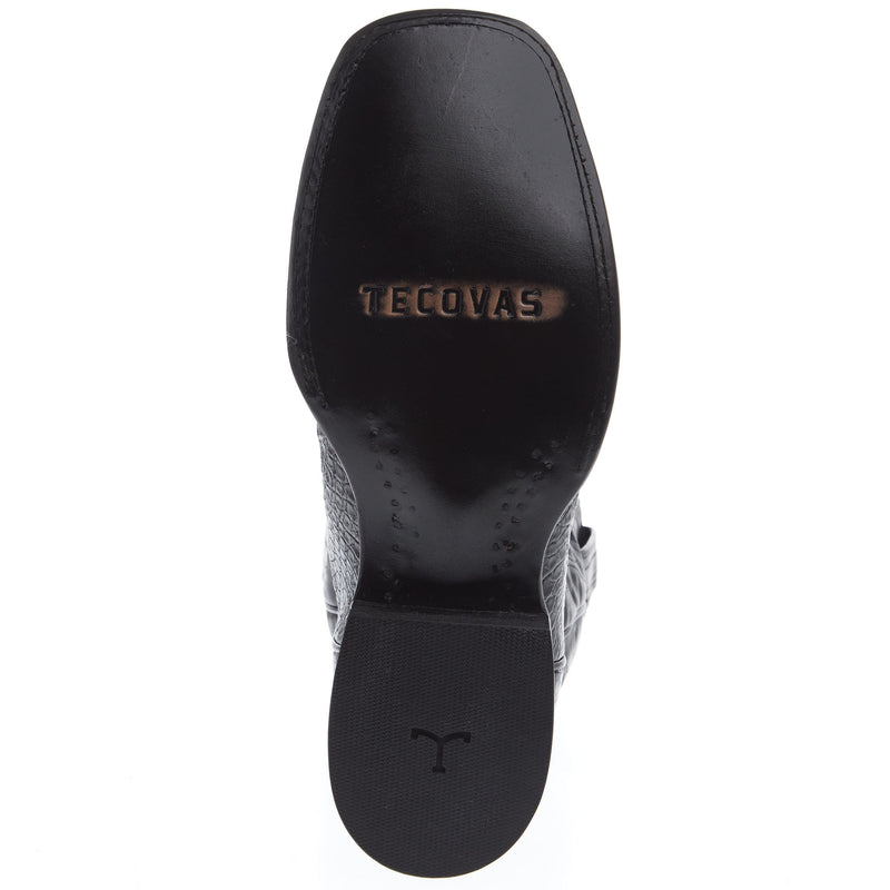 Tecovas Men`s William Midnight Caiman Vamp 12In Bovine Midnight Top Boot