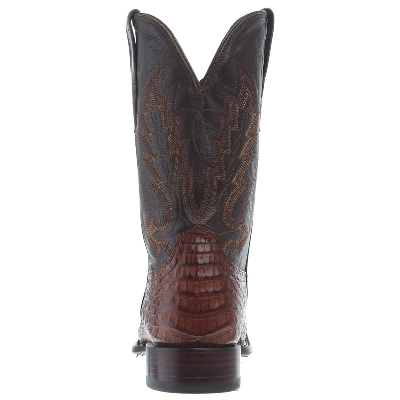 Tecovas Men`s William Dark Pecan Caiman Vamp 12In Bovine Stout Top Boot