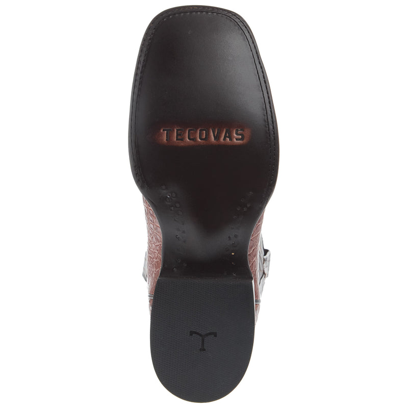 Tecovas Men`s William Dark Pecan Caiman Vamp 12In Bovine Stout Top Boot