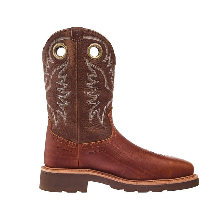 Tecovas Men`s LongHaul Saddle 11In Top WP Composite Square Toe Work Boot