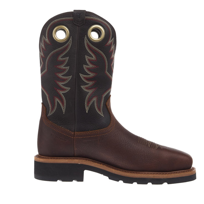 Tecovas Men's LongHaul Brown 11In Top WP Composite Square Toe Work Boot