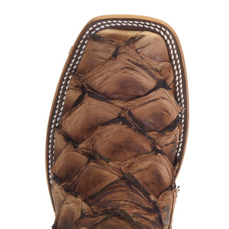 Macie Bean Womens Tan Big Bass Red Top Cowgirl Boots