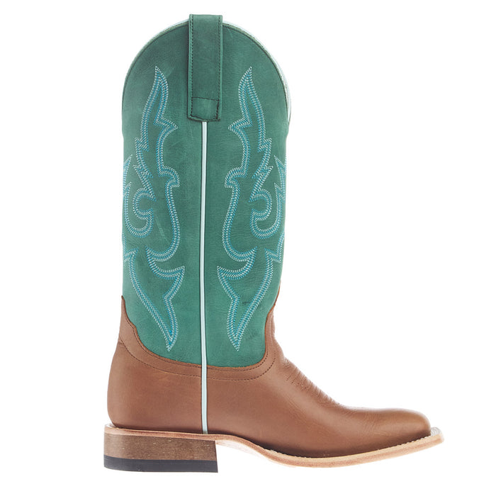 Macie Bean Women's Tan Mad Cat 13in Green Mad Cat Top Boot