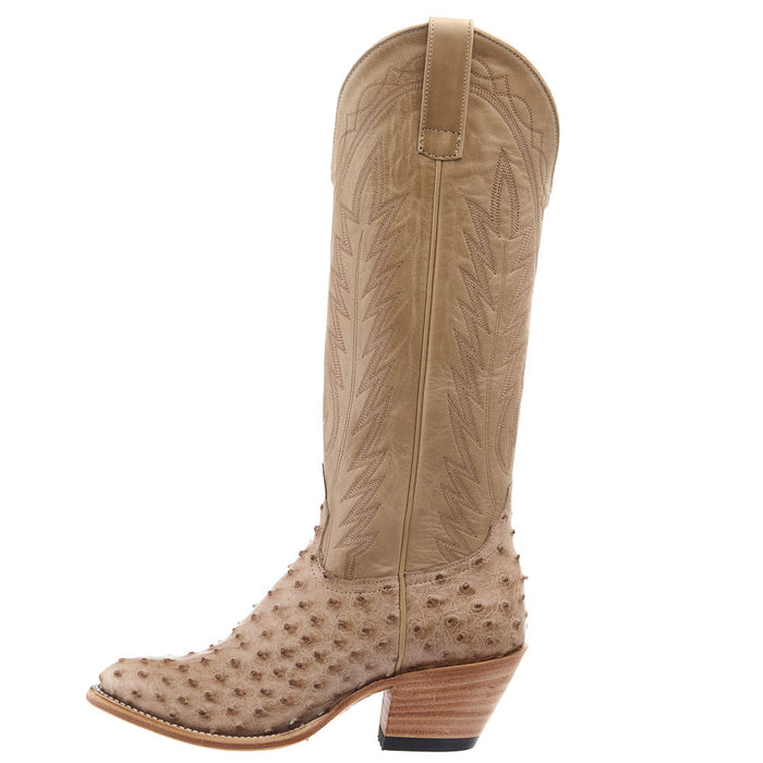 Macie Bean Top Hand Women's Tan Vintage FQ Ostrich Vamp 15in Latte Veranda Boot