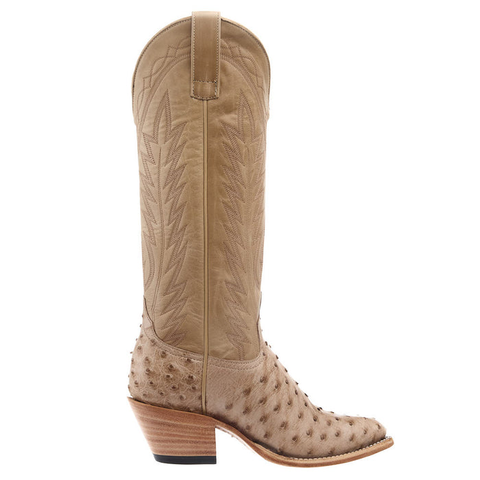 Macie Bean Top Hand Women's Tan Vintage FQ Ostrich Vamp 15in Latte Veranda Boot