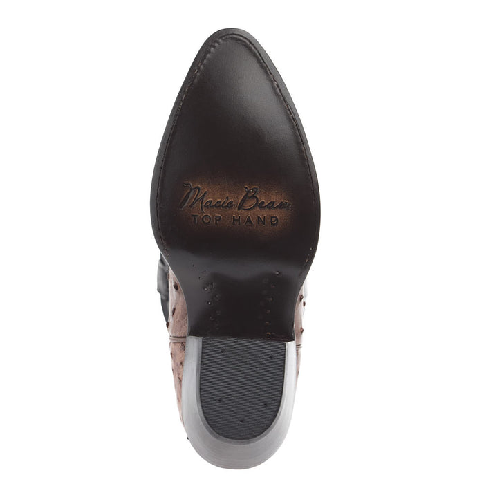 Macie Bean Top Hand Women's Kango Tobac Full Quill Ostrich Vamp 15in Black Station Boot