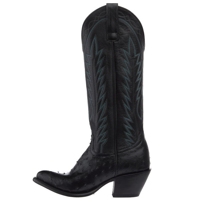 Macie Bean Top Hand Women's Black Full Quill Ostrich Vamp 15in Black Station Boot