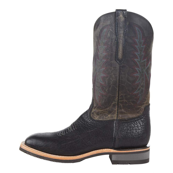 Lucchese Men`s Rudy Black Anthracite Grey 13in Top Square Toe Boot