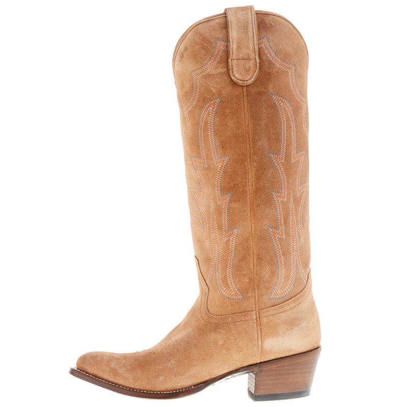 Macie Bean Women's Mind Your Own Biscuits Tobacco Suede Cowgirl Boot