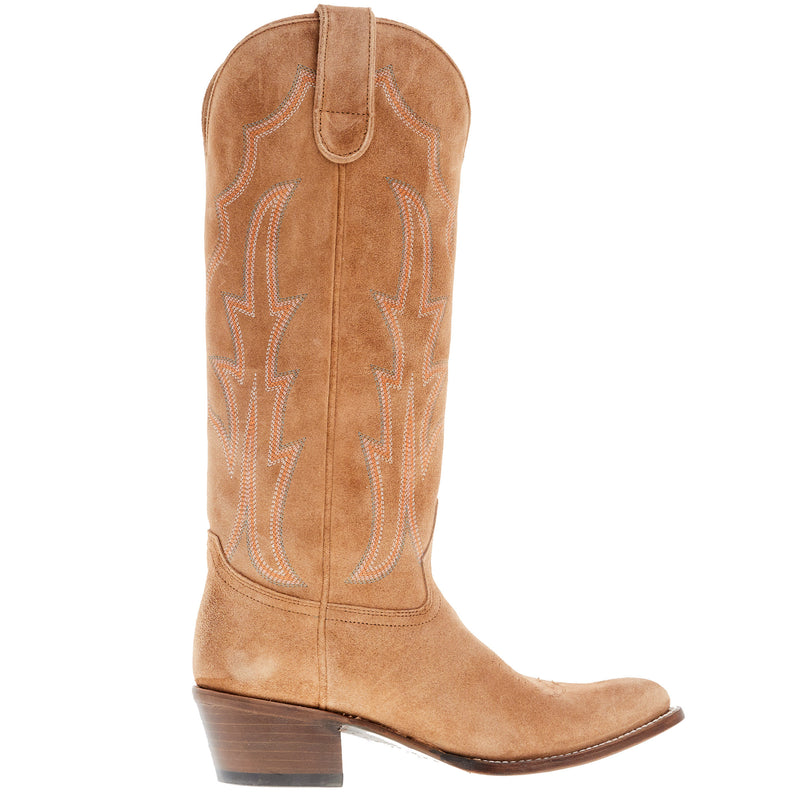 Macie Bean Women's Mind Your Own Biscuits Tobacco Suede Cowgirl Boot