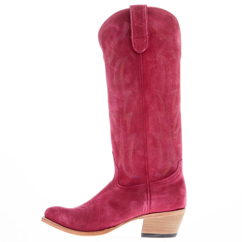 Macie Bean Women's If Karlee Were A Cowgirl 15 In Hot Pink Suede Top Cowgirl Boot