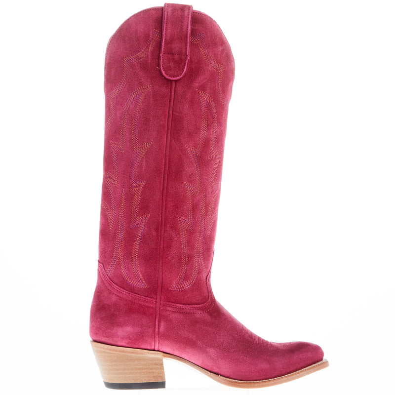 Macie Bean Women's If Karlee Were A Cowgirl 15 In Hot Pink Suede Top Cowgirl Boot