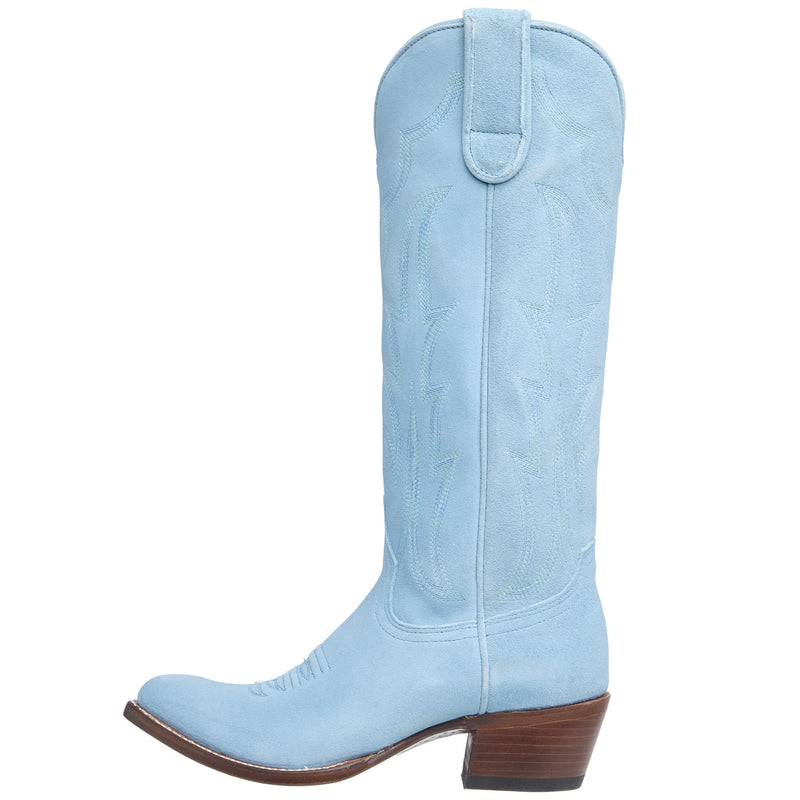 Macie Bean Women`s Baby Blue Suede 15In Top Cowgirl Boot