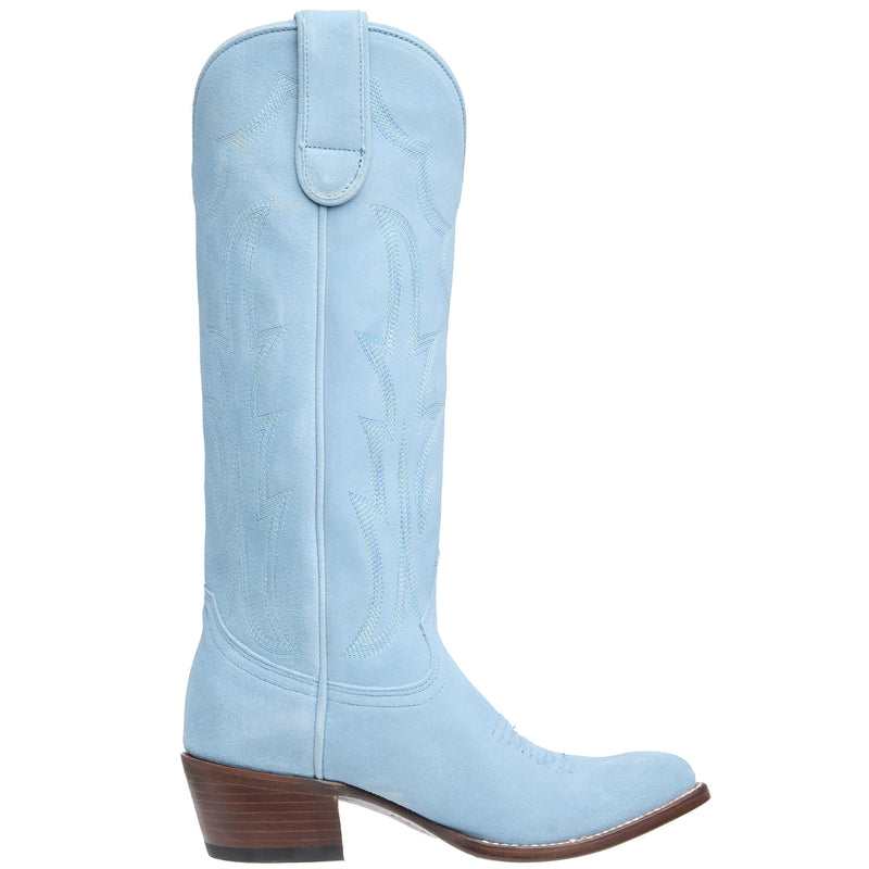 Macie Bean Women`s Baby Blue Suede 15In Top Cowgirl Boot