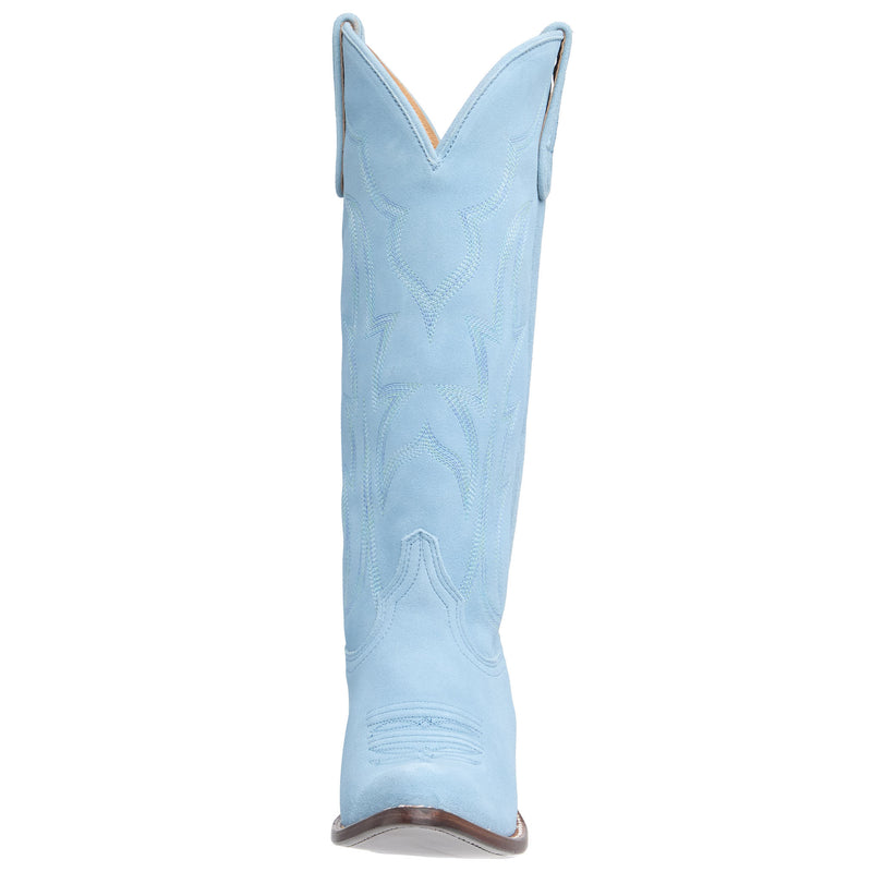 Macie Bean Women`s Baby Blue Suede 15In Top Cowgirl Boot